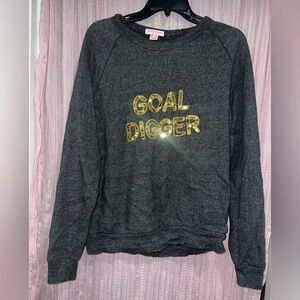 Bow & Drape Gray “Goal Digger” Sweater